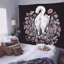 Load image into Gallery viewer, Cat Mysterious Divination Witchcraft Tapestry Wall Hanging Tapestries Baphomet Occult Home Wall Black Cool Decor Cat Coven
