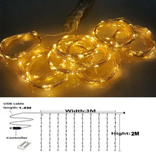 Load image into Gallery viewer, Christmas Decorations for Home 3m Curtain String Light Flash Fairy Garland Home Decor Navidad 2021 Xmas Decoration New Year 2022
