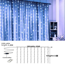 Load image into Gallery viewer, Christmas Decorations for Home 3m Curtain String Light Flash Fairy Garland Home Decor Navidad 2021 Xmas Decoration New Year 2022
