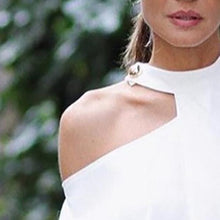 Load image into Gallery viewer, Halter Cutout Two Way Plain Kimono Sleeve Long Sleeve T-Shirts
