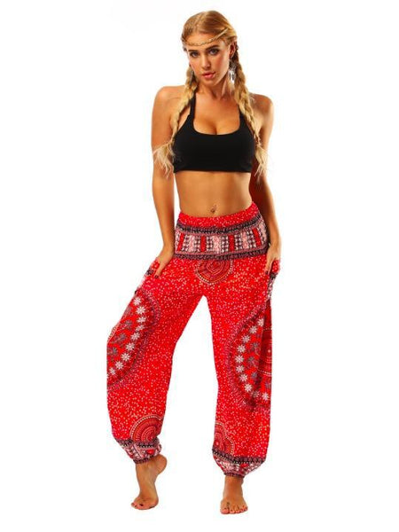 National Style Nepal dot seaside loose wide-legged casual pants fitness exercise yoga lantern pants women 56