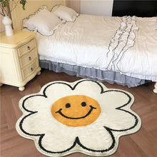 Load image into Gallery viewer, Flower Rug for Living Room Nordic Smiley Flower Carpet Bedroom Bedside Area Rug Plush Floor Mat Home Decor Non-slip Bath Mat
