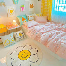 Load image into Gallery viewer, Flower Rug for Living Room Nordic Smiley Flower Carpet Bedroom Bedside Area Rug Plush Floor Mat Home Decor Non-slip Bath Mat
