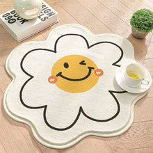 Load image into Gallery viewer, Flower Rug for Living Room Nordic Smiley Flower Carpet Bedroom Bedside Area Rug Plush Floor Mat Home Decor Non-slip Bath Mat

