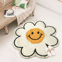 Load image into Gallery viewer, Flower Rug for Living Room Nordic Smiley Flower Carpet Bedroom Bedside Area Rug Plush Floor Mat Home Decor Non-slip Bath Mat
