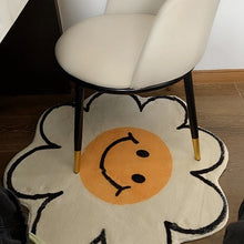Load image into Gallery viewer, Flower Rug for Living Room Nordic Smiley Flower Carpet Bedroom Bedside Area Rug Plush Floor Mat Home Decor Non-slip Bath Mat
