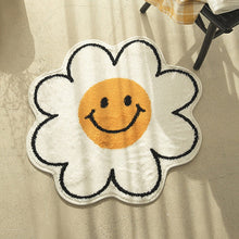 Load image into Gallery viewer, Flower Rug for Living Room Nordic Smiley Flower Carpet Bedroom Bedside Area Rug Plush Floor Mat Home Decor Non-slip Bath Mat
