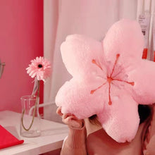 Load image into Gallery viewer, Cherry blossoms Stuffed Flower Plush Cushion Girly Room Decor Sunflower Pillow Pink Flower for Girls Bedroom Seat Pillow
