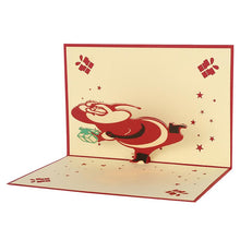 Load image into Gallery viewer, 3 Pcs/lot 3D Stereoscopic Christmas Card Santa Claus Greeting Cards  Envelope Paper Carving Card For Birthday Party
