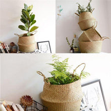 Load image into Gallery viewer, Seaweed Wicker Basket Rattan Hanging Flowerpot Flowerpot Dirty Clothes Dirty Clothes Basket Storage Basket   WF1015
