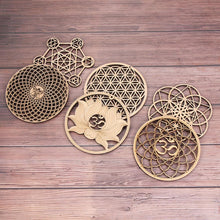 Load image into Gallery viewer, 1PC Flower of Life Shape Wooden Wall Sign Laser Cut Non-slip Coaster Set Wood Placemats Table Mat Round Cup Pad Art Home Decor
