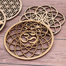 Load image into Gallery viewer, 1PC Flower of Life Shape Wooden Wall Sign Laser Cut Non-slip Coaster Set Wood Placemats Table Mat Round Cup Pad Art Home Decor
