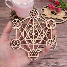 Load image into Gallery viewer, 1PC Flower of Life Shape Wooden Wall Sign Laser Cut Non-slip Coaster Set Wood Placemats Table Mat Round Cup Pad Art Home Decor
