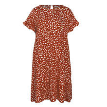 Load image into Gallery viewer, Women Loose O-neck Short Sleeve Dots Print Mini Dresses
