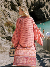 Load image into Gallery viewer, Hippie Floral Printed Kimono Long Sleeve Thin Vintage Belt Cover Up
