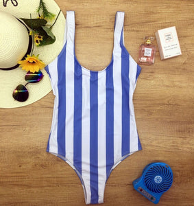 Women Sexy Bikinis Sets One Piece Striped Swimsuit