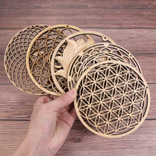 Load image into Gallery viewer, 1PC Flower of Life Shape Wooden Wall Sign Laser Cut Non-slip Coaster Set Wood Placemats Table Mat Round Cup Pad Art Home Decor
