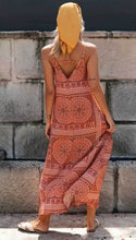 Load image into Gallery viewer, BOHO Inspired Long Boho Dress Sleeveless Straps Summer Dress V-neck Tunic Beach Women Dress
