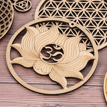 Load image into Gallery viewer, 1PC Flower of Life Shape Wooden Wall Sign Laser Cut Non-slip Coaster Set Wood Placemats Table Mat Round Cup Pad Art Home Decor
