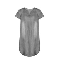 Load image into Gallery viewer, Women Short Sleeve V Neck Denim Jean Dress
