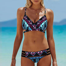 Load image into Gallery viewer, Purple Fashion Women Bohemia Push-Up Padded Bra Beach Bikini
