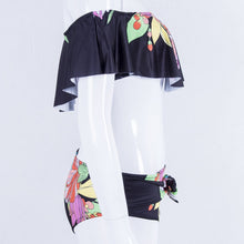 Load image into Gallery viewer, Off Shoulder Flower Swimwear Women Swimsuit Ruffles Bikini Set
