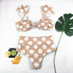 Vintage PUSH UP SWIMSUIT SEXY RUFFLE POLKA DOT BATHING SUIT