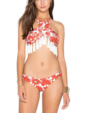 Load image into Gallery viewer, Fringe Tassel Floral Dots Leaves Pattern Bikini Set Swimsuit
