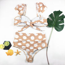 Load image into Gallery viewer, Vintage PUSH UP SWIMSUIT SEXY RUFFLE POLKA DOT BATHING SUIT
