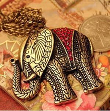 Load image into Gallery viewer, Fashion Western vintage elephant necklace jewellery Sweater Chain
