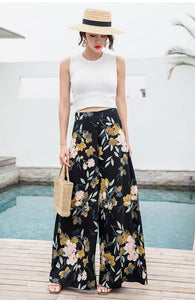 Casual Bohemian Beach High Waist Wide Leg Pants