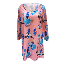 Load image into Gallery viewer, New Womens Casual Print V-Neck Short Sleeve Mini Dress
