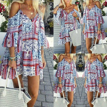 Load image into Gallery viewer, Women Dress Ladies Beach Summer Swing Retro Party Mini Casual Fashion
