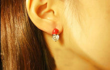 Load image into Gallery viewer, Christmas Earrings Inlaid with Zircon Christmas Party Santa Claus Studs
