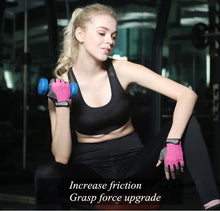 Load image into Gallery viewer, Summer men/women fitness gloves gym weightlifting cycling yoga bodybuilding training thin breathable non-slip half finger gloves -2
