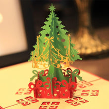 Load image into Gallery viewer, 3pcs/lot Handmade 3D Design Stand Up Christmas Tree Greeting Card Holiday Happy New Year Holiday Gift Bright Color
