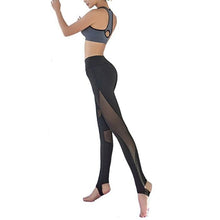 Load image into Gallery viewer, High Waisted Yoga Pants for Women Mesh Patchwork Elastic Sports Leggings
