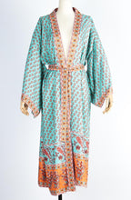 Load image into Gallery viewer, Hippie Floral Printed Kimono Long Sleeve Thin Vintage Belt Cover Up
