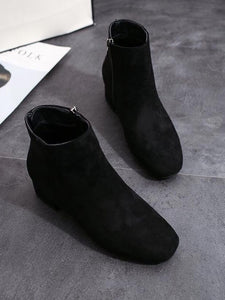 Fashion Mid-heeled Simple Style Boots Joker Martin Boots