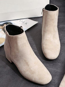 Fashion Mid-heeled Simple Style Boots Joker Martin Boots