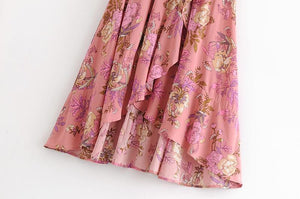 Retro Printed Bohemia Falbala Skirt Bottoms