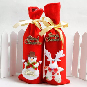Wine Bottle Cover Bag Decoration Home Party Santa Claus Christmas Party Dinner Decoration Party Natale