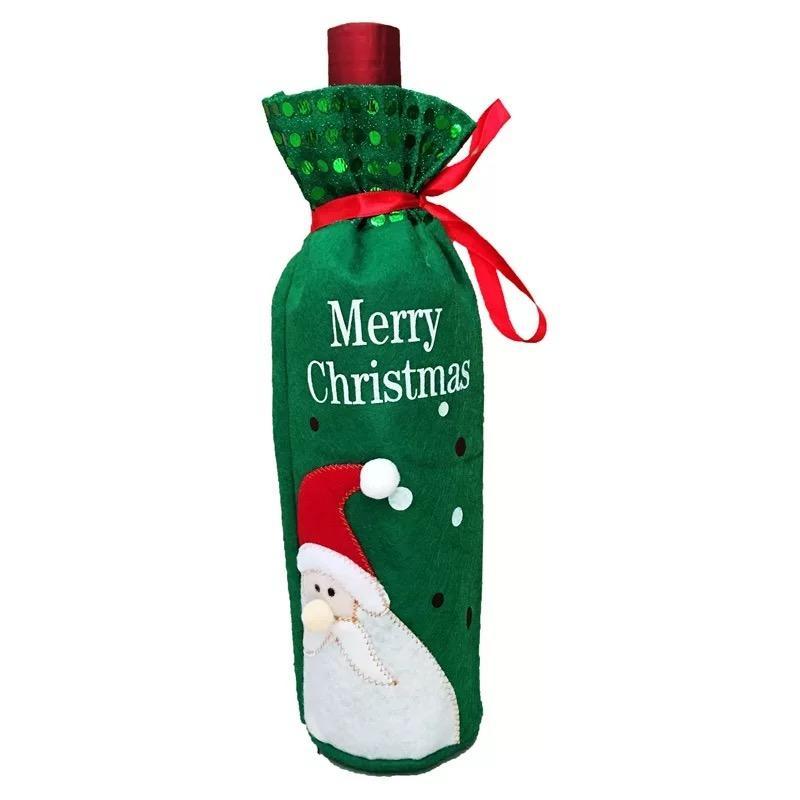 Xmas Wine Bottle Cover Bag Decoration Home Party Santa Claus Christmas Party Dinner