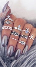 Load image into Gallery viewer, 10 pcs BOHO ring set statement style bohemia party
