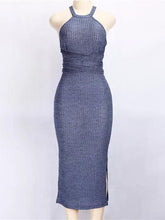 Load image into Gallery viewer, Solid Color Three Seasons Sexy Slim Extended Sleeveless Backless Long Dress
