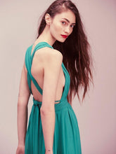 Load image into Gallery viewer, Bohemia style solid color backless evening dress
