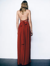 Load image into Gallery viewer, Bohemia style solid color backless evening dress
