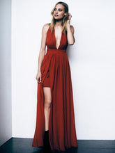 Load image into Gallery viewer, Bohemia style solid color backless evening dress
