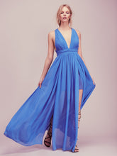 Load image into Gallery viewer, Bohemia style solid color backless evening dress
