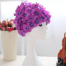 Load image into Gallery viewer, Handmade Romantic Flowers Women Swim Cap
